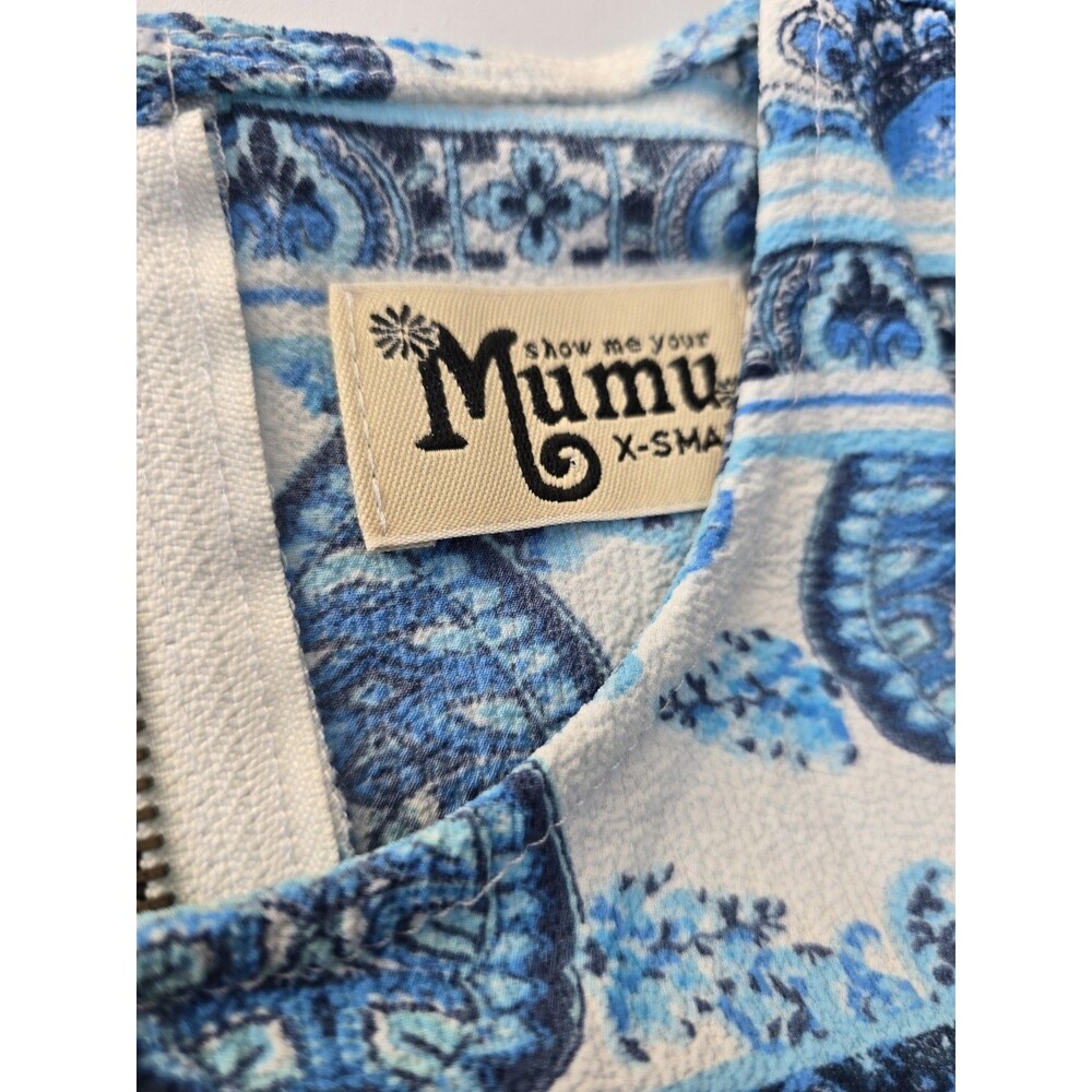 Show Me Your Mumu Camille Circle Crop Top Skirt Set Blue Paisley XS/S Boho - Picture 2 of 7